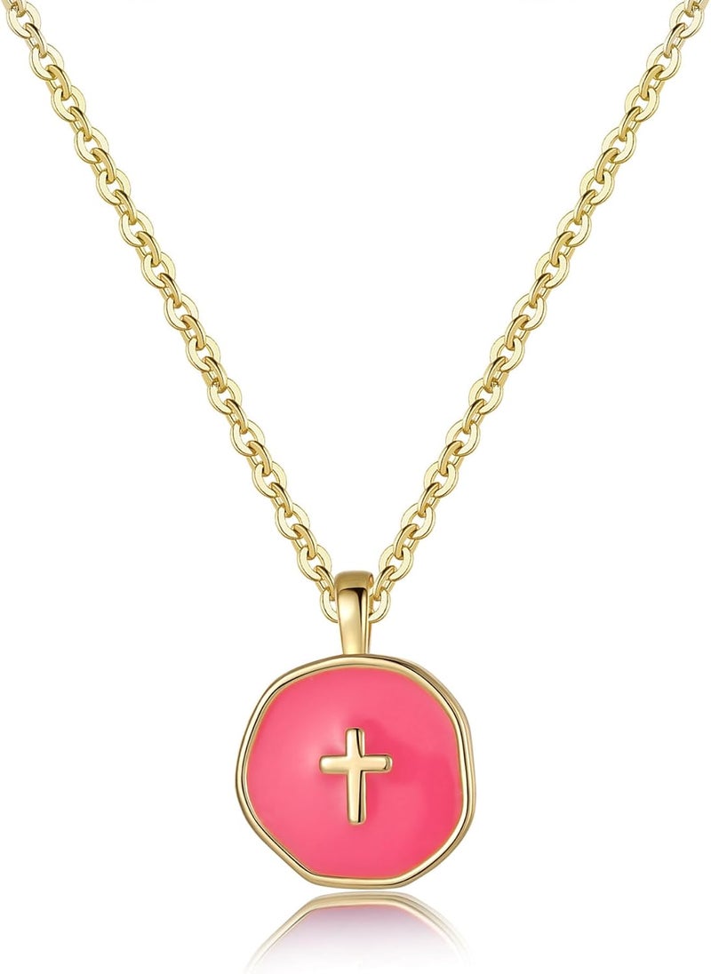 Drogomen Store Cute Small Cross Necklace, First Communion Baptism Decorations Party Favors Christian Religious Easter Jewelry Gifts for Daughter Granddaughter Niece - Image 1